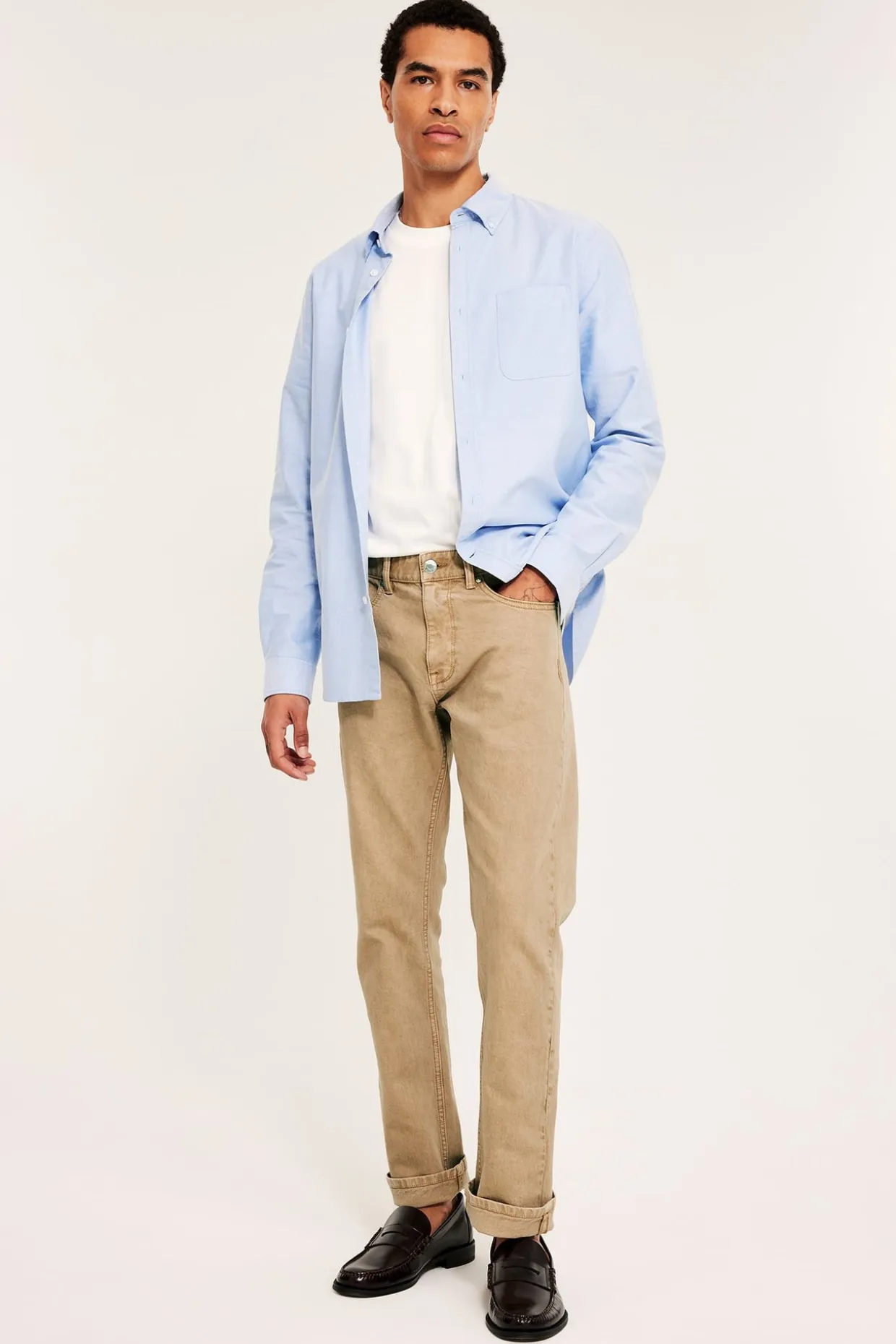 Normaalimalliset tvillifarkut | Beige | Miehet | Kappahl