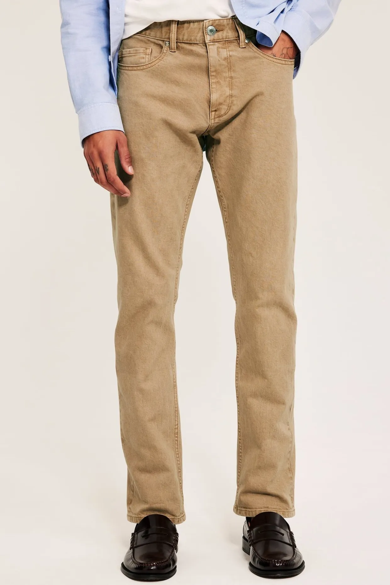 Normaalimalliset tvillifarkut | Beige | Miehet | Kappahl