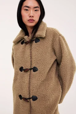 Nukkakangastakki duffel-napeilla | Beige | Naiset | Kappahl