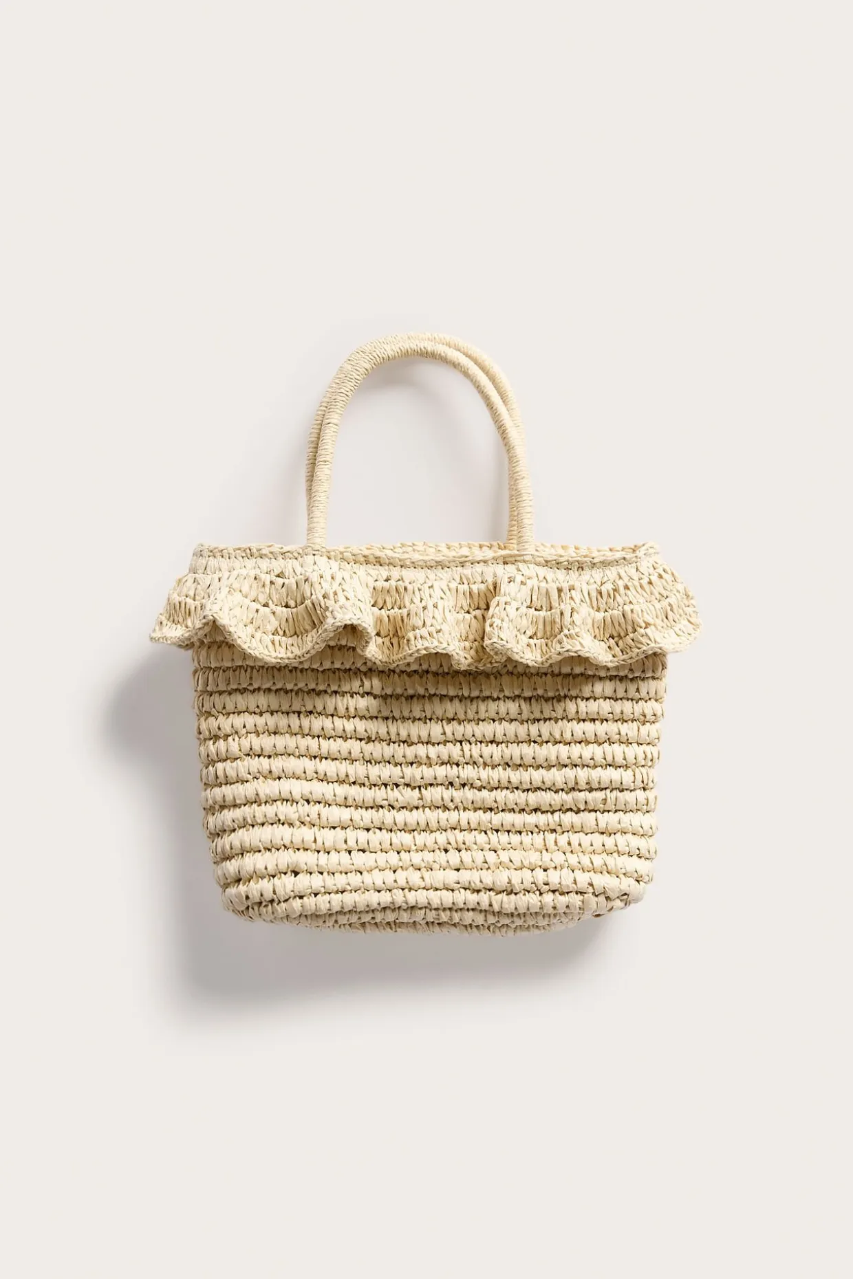 Olkikassi röyhelöreunalla | Vaaleanbeige | Lapset | Kappahl