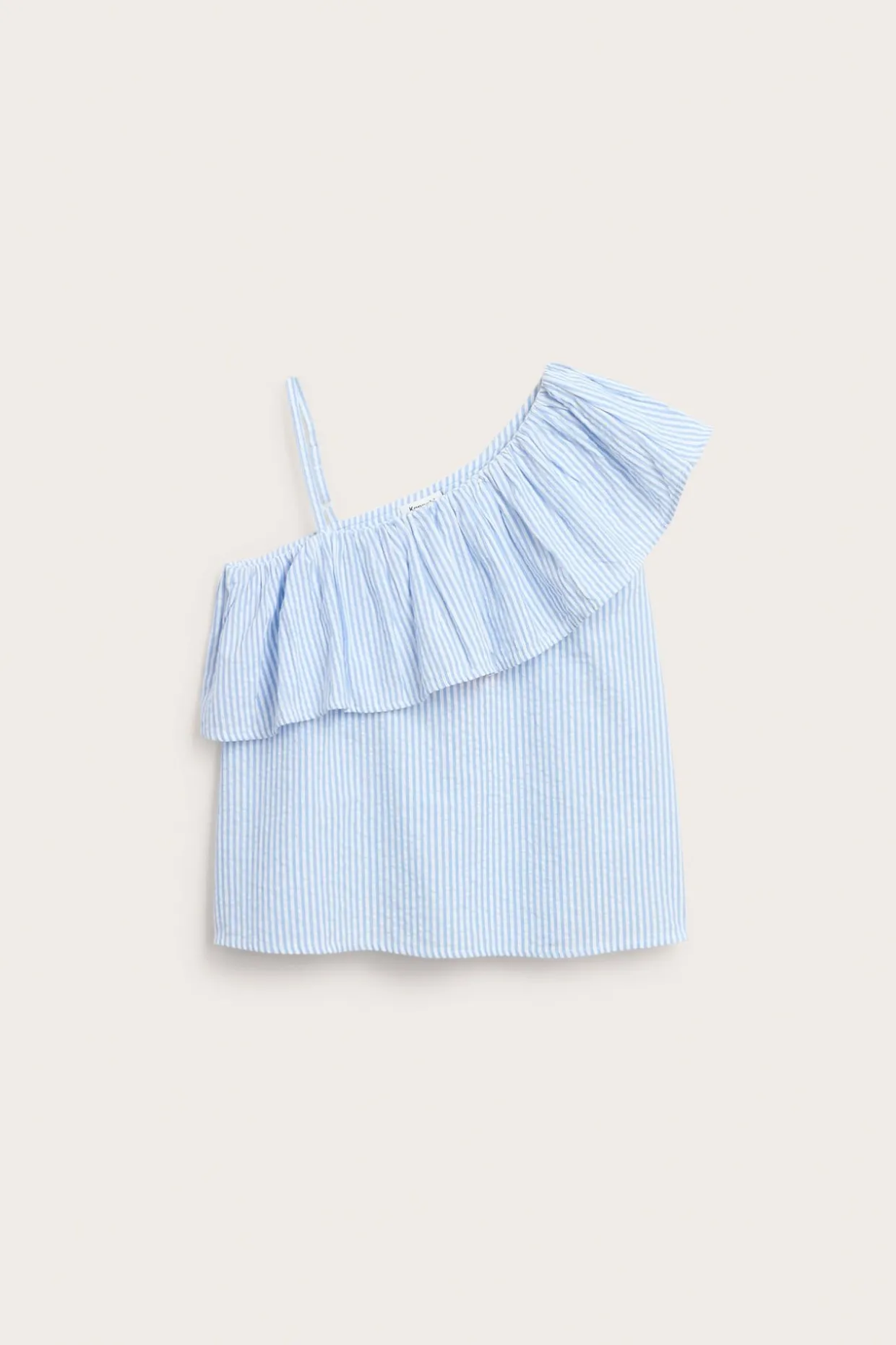 One shoulder -toppi, jossa röyhelö. | Sininen | Lapset | Kappahl