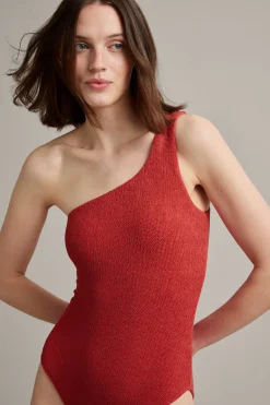 One shoulder -uimapuku | Punainen | Naiset | Kappahl