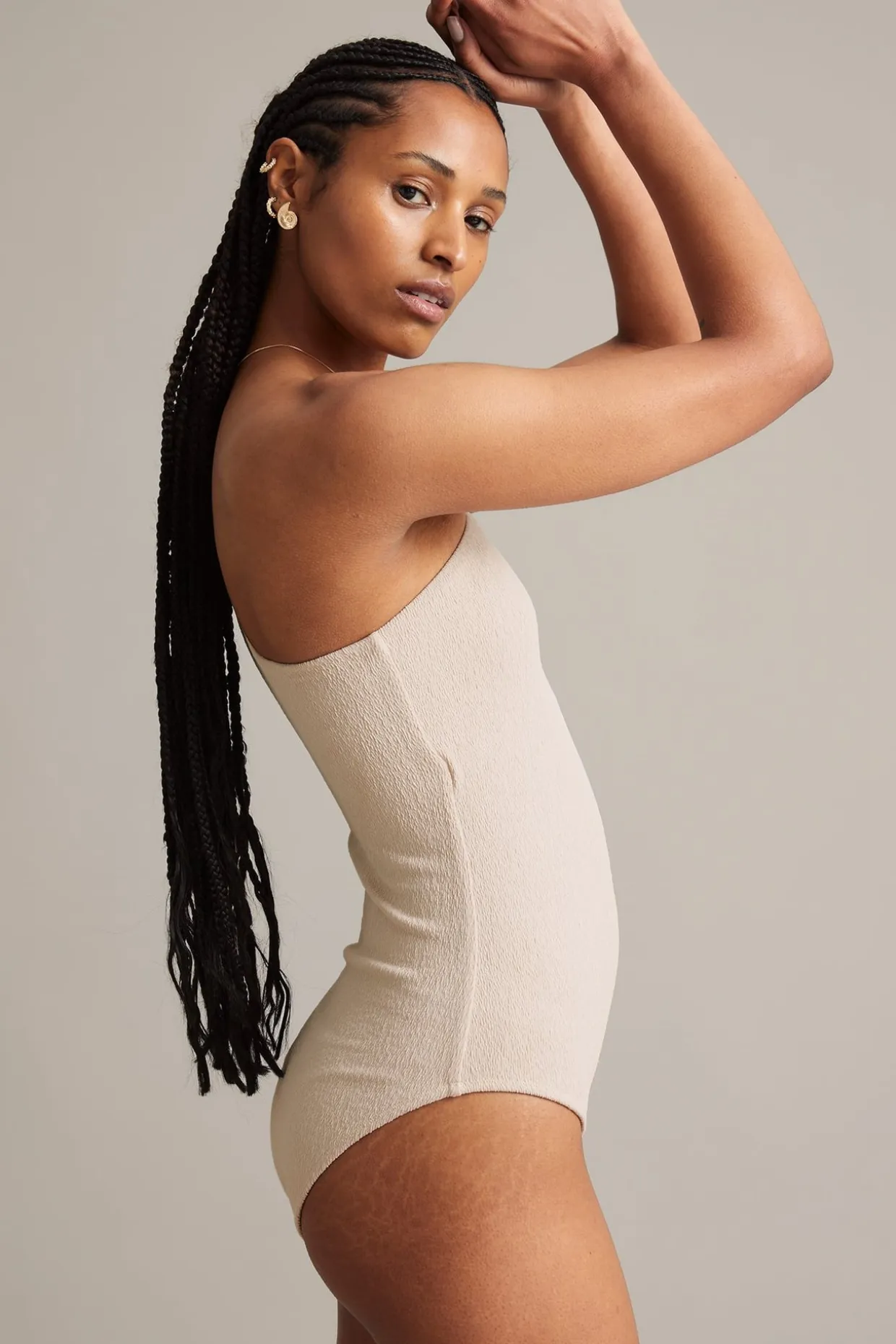 One shoulder -uimapuku | Vaaleanbeige | Naiset | Kappahl