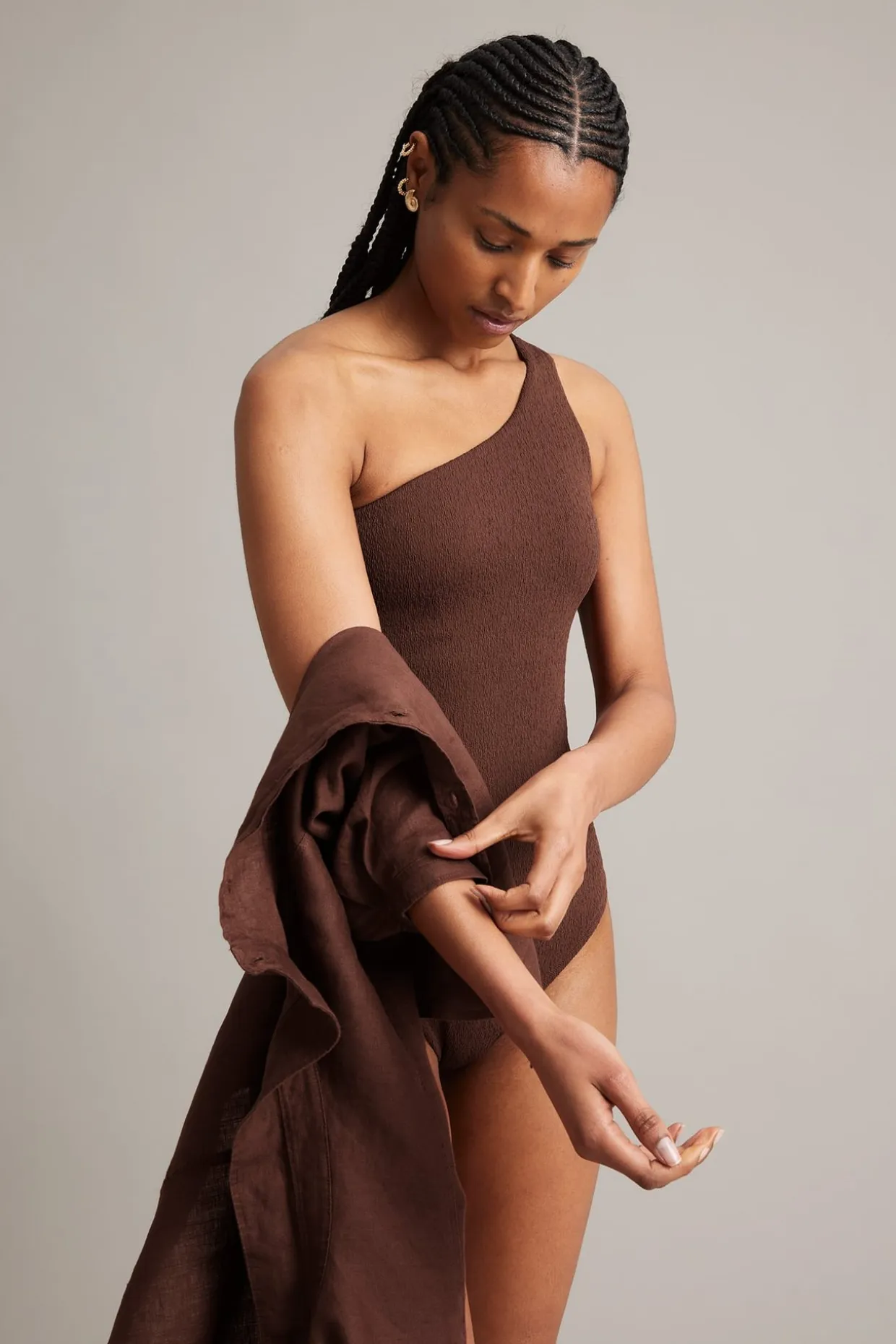 One shoulder -uimapuku | Viininpunainen | Naiset | Kappahl