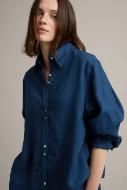 Oversized-mallinen pellavapaita | Sininen | Naiset | Kappahl