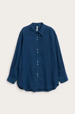 Oversized-mallinen pellavapaita | Sininen | Naiset | Kappahl