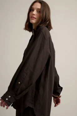 Oversized-mallinen pellavapaita | Ruskea | Naiset | Kappahl