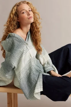 Oversized-mallinen pellavapaita | Tummansininen | Naiset | Kappahl