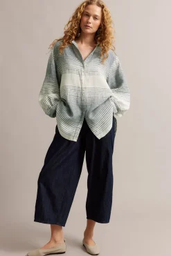 Oversized-mallinen pellavapaita | Tummansininen | Naiset | Kappahl