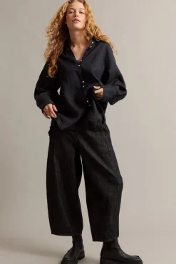 Oversized-mallinen pellavapaita | Musta | Naiset | Kappahl