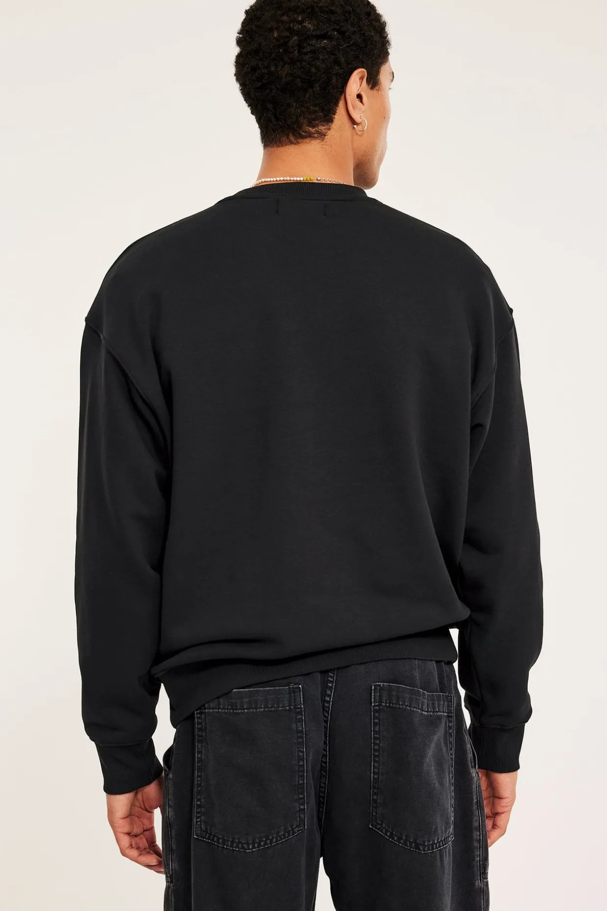 Oversized sweatshirt | Musta | Miehet | Kappahl
