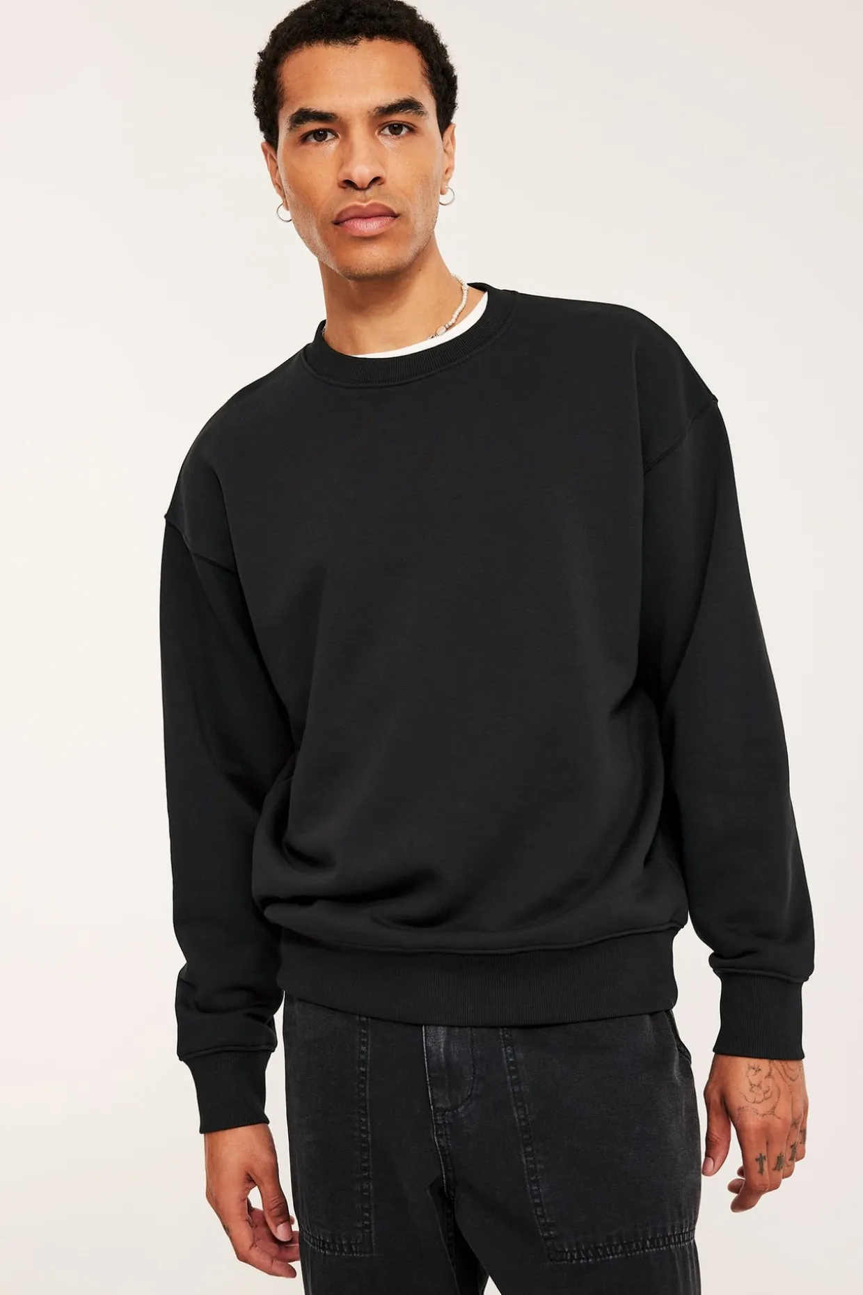 Oversized sweatshirt | Musta | Miehet | Kappahl