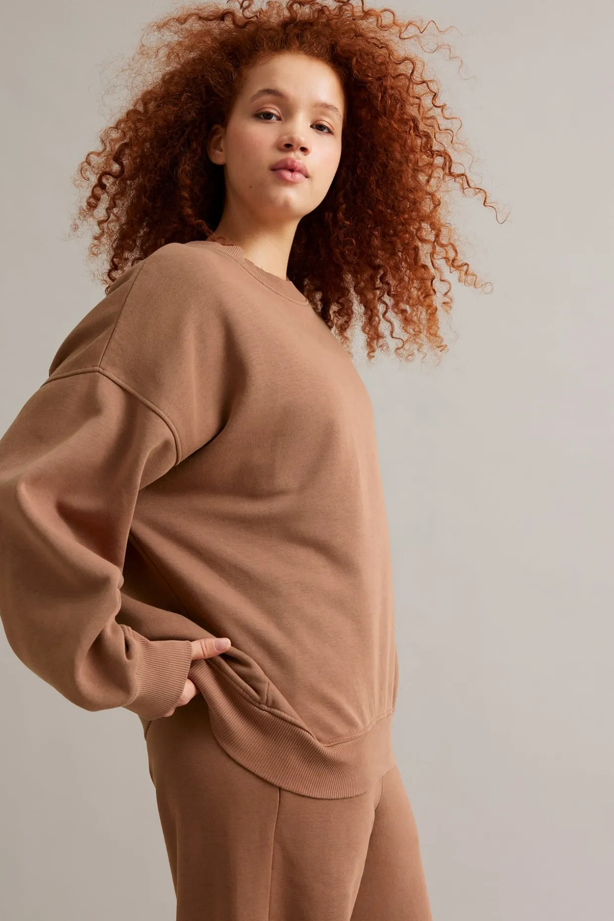 Oversized sweatshirt | Ruskea | Naiset | Kappahl