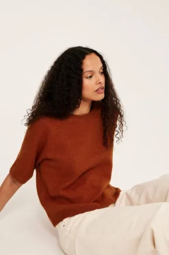 Oversize-mallinen neulottu t-paita | Punainen | Naiset | Kappahl