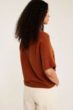 Oversize-mallinen neulottu t-paita | Punainen | Naiset | Kappahl