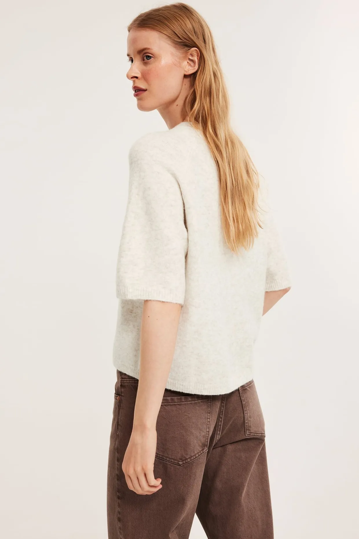 Oversize-mallinen neulottu t-paita | Vaaleanbeige | Naiset | Kappahl