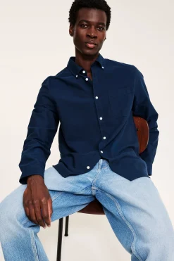 Oxfordpaita regular fit | Tummansininen | Miehet | Kappahl