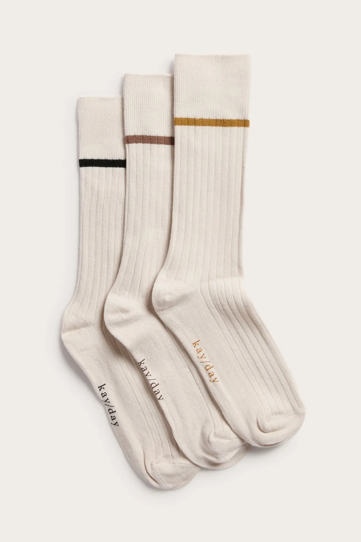 3 parin pakkaus ribbineulottuja sukkia | Vaaleanbeige | Naiset | Kappahl