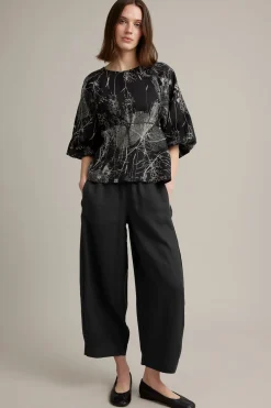Pellavahousut barrel fit | Musta | Naiset | Kappahl