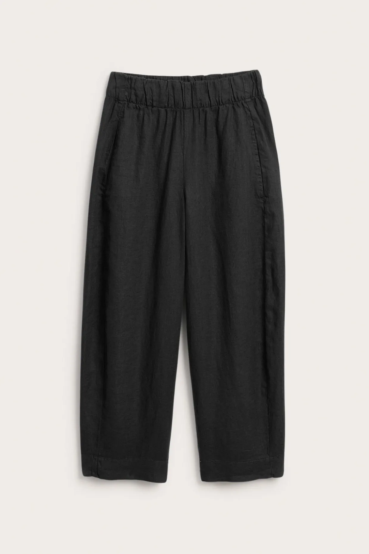 Pellavahousut barrel fit | Musta | Naiset | Kappahl