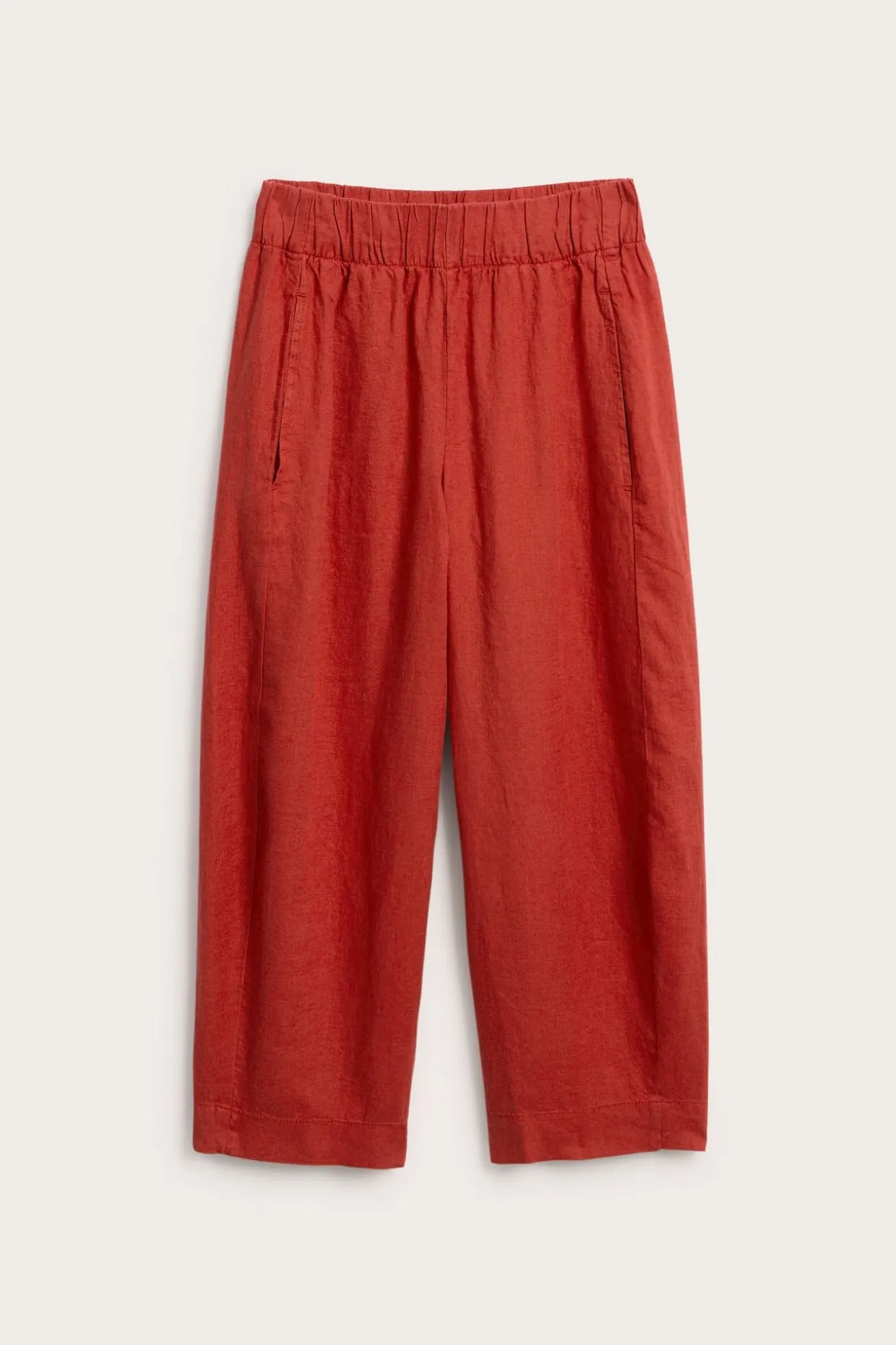 Pellavahousut barrel fit | Punainen | Naiset | Kappahl