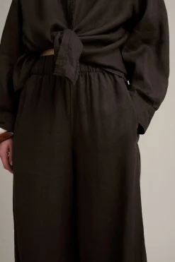 Pellavahousut barrel fit | Ruskea | Naiset | Kappahl