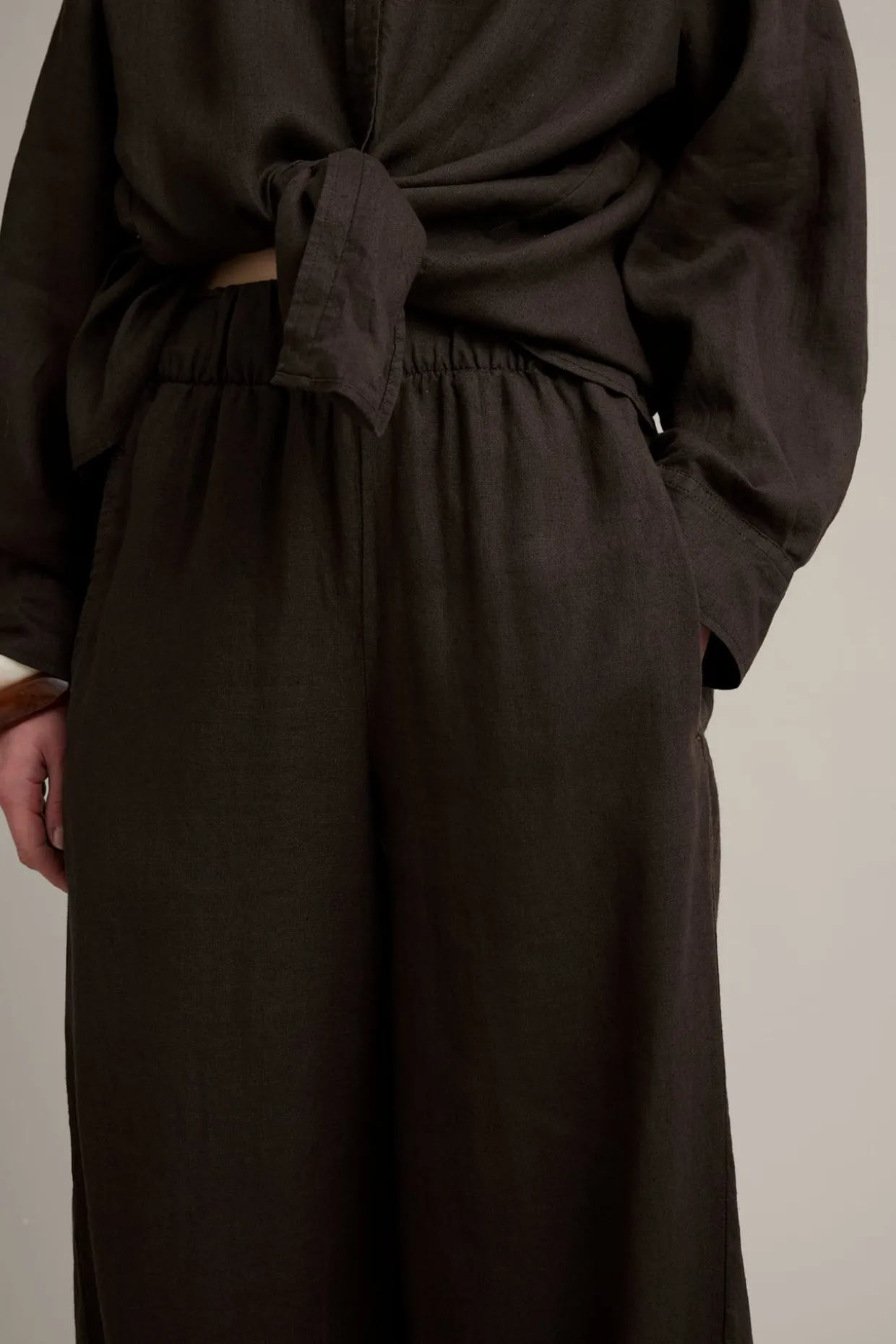 Pellavahousut barrel fit | Ruskea | Naiset | Kappahl