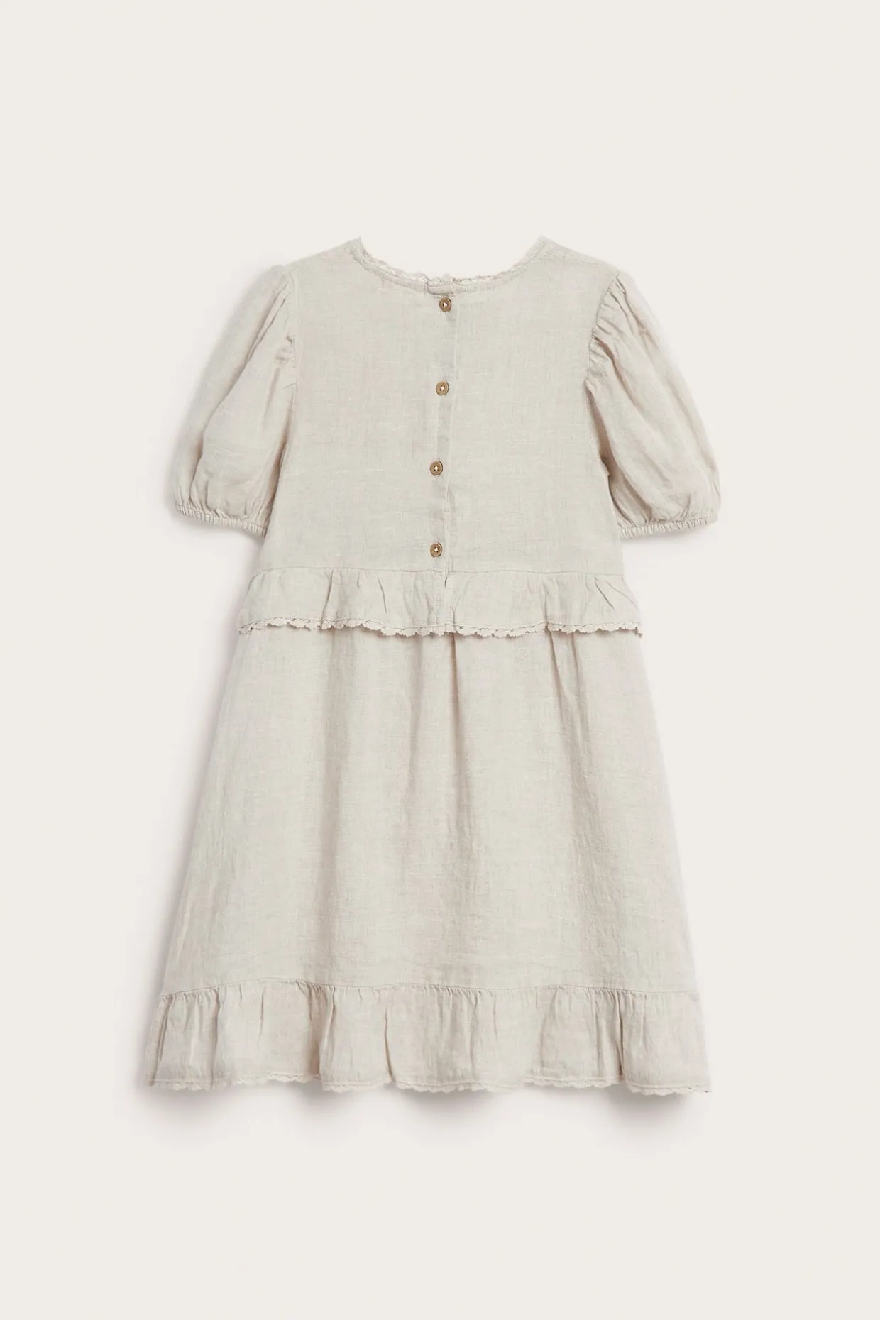 Pellavamekko, jossa röyhelöt | Vaaleanbeige | Lapset | Newbie