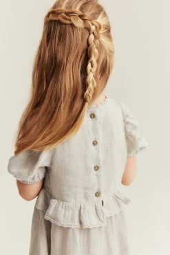 Pellavamekko, jossa röyhelöt | Vaaleanbeige | Lapset | Newbie