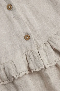 Pellavamekko, jossa röyhelöt | Vaaleanbeige | Vauvat | Newbie