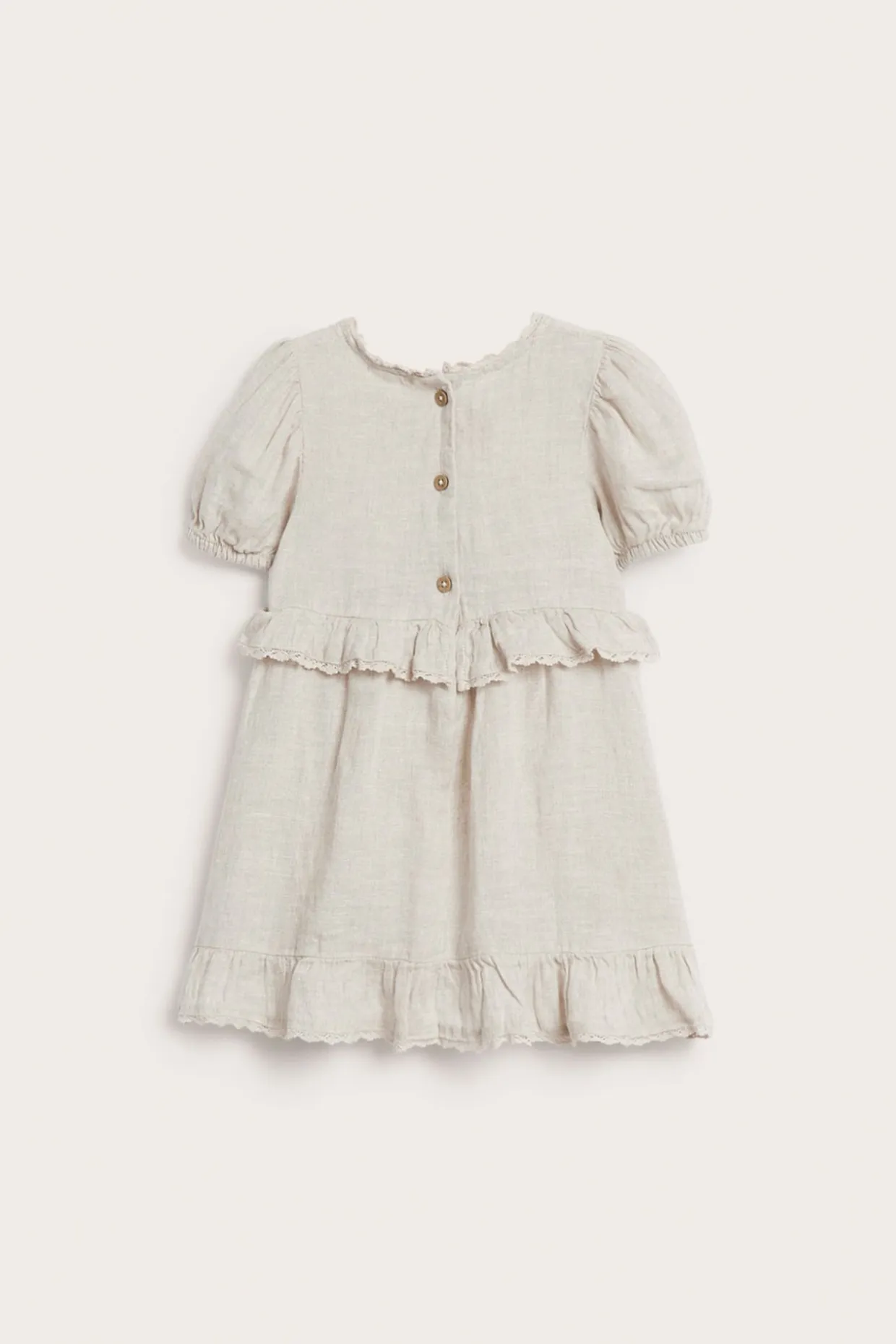 Pellavamekko, jossa röyhelöt | Vaaleanbeige | Vauvat | Newbie
