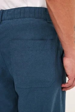 Pellavasekoitehousut regular fit | Sininen | Miehet | Kappahl