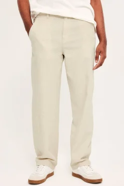 Pellavasekoitehousut regular fit | Beige | Miehet | Kappahl