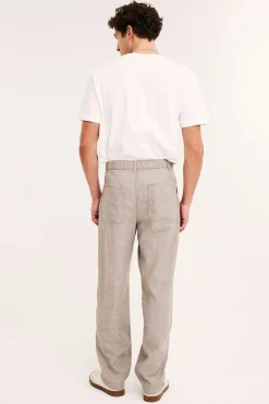 Pellavasekoitehousut regular fit | Vaaleanruskea | Miehet | Kappahl
