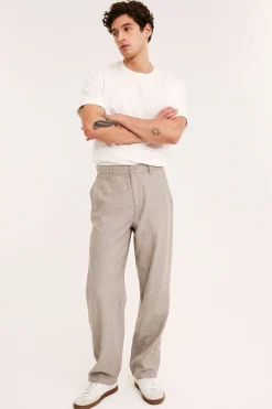 Pellavasekoitehousut regular fit | Vaaleanruskea | Miehet | Kappahl