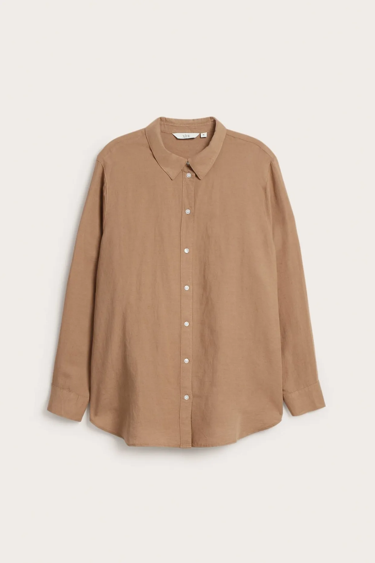 Pellavasekoitetta oleva kauluspaita | Beige | Naiset | Kappahl