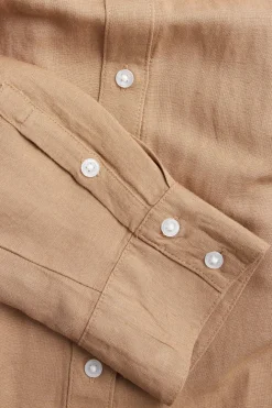 Pellavasekoitetta oleva kauluspaita | Beige | Naiset | Kappahl