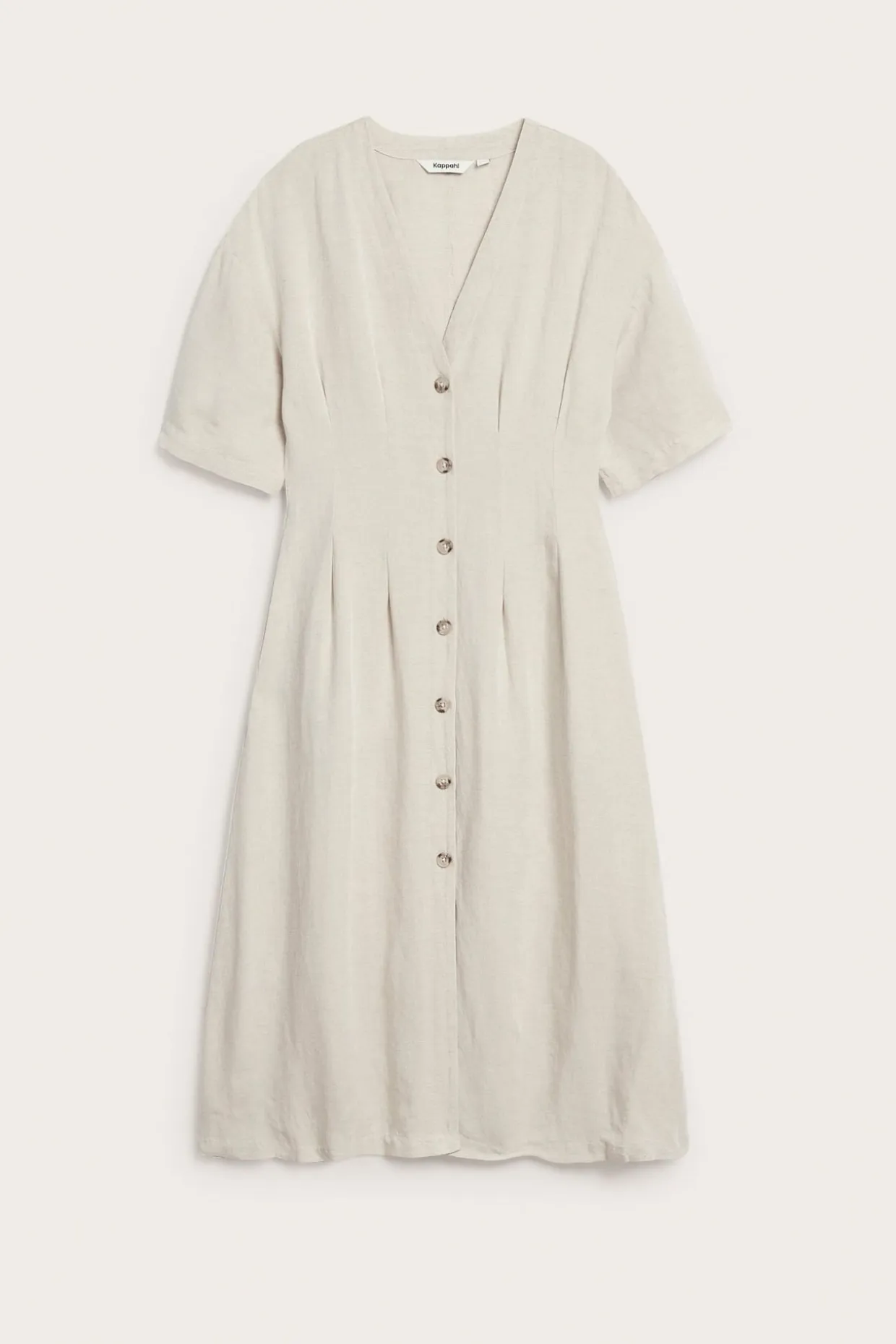 Pellavasekoitetta oleva mekko | Beige | Naiset | Kappahl