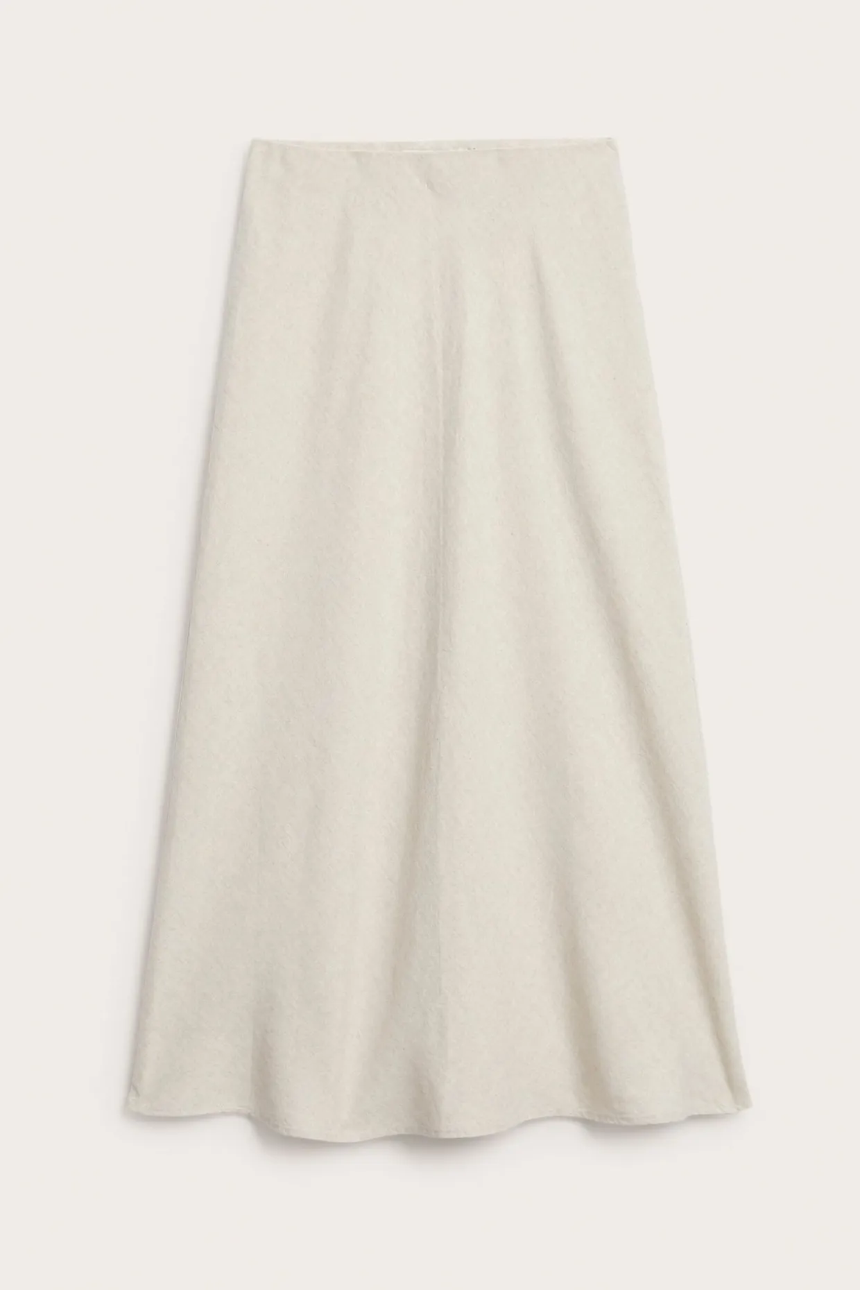 Pellavasekoitetta oleva midihame | Beige | Naiset | Kappahl
