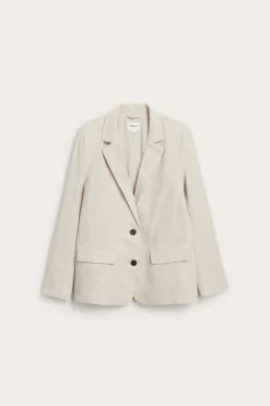Pellavasekoitetta oleva pikkutakki | Beige | Naiset | Kappahl
