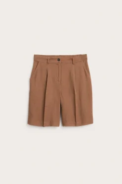 Pellavasekoitetta olevat huolitellut shortsit | Ruskea | Naiset | Kappahl
