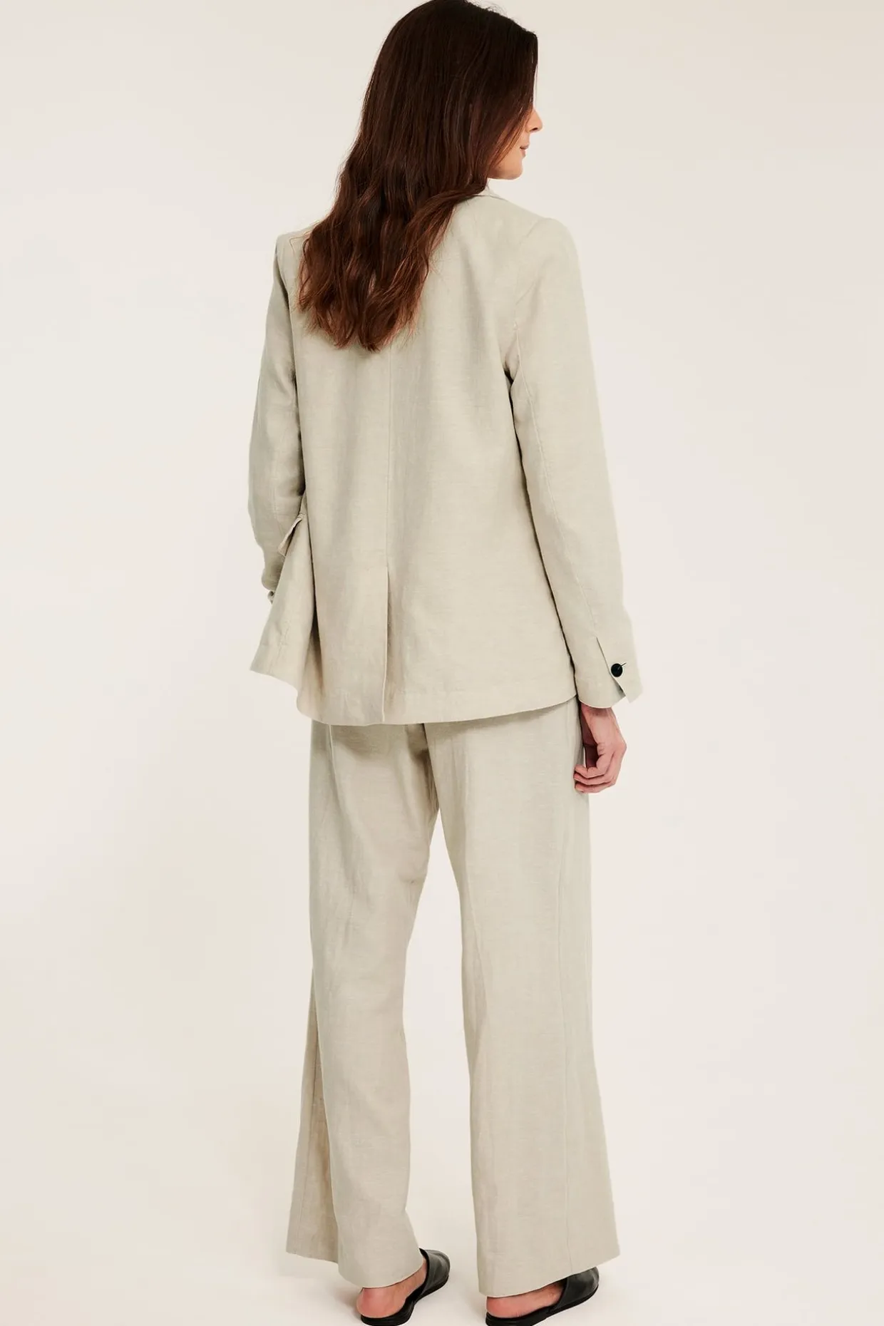 Pellavasekoitetta olevat pukuhousut | Beige | Naiset | Kappahl