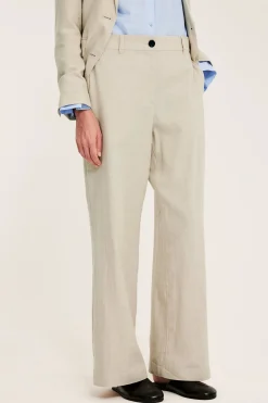Pellavasekoitetta olevat pukuhousut | Beige | Naiset | Kappahl