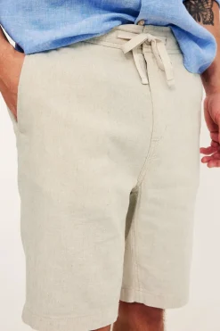 Pellavasekoitetta olevat shortsit | Meleerattu beige | Miehet | Kappahl