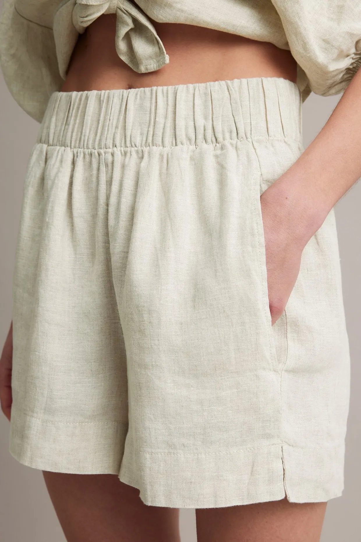 Pellavashortsit | Beige | Naiset | Kappahl
