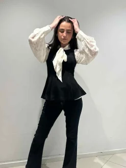 Peplum-paita | Musta | Naiset | Kappahl