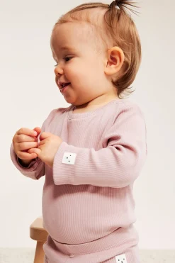 Pidennettävissä oleva ribattu body | Pinkki | Vauvat | Kappahl