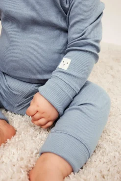 Pidennettävissä oleva ribattu body | Sininen | Vauvat | Kappahl