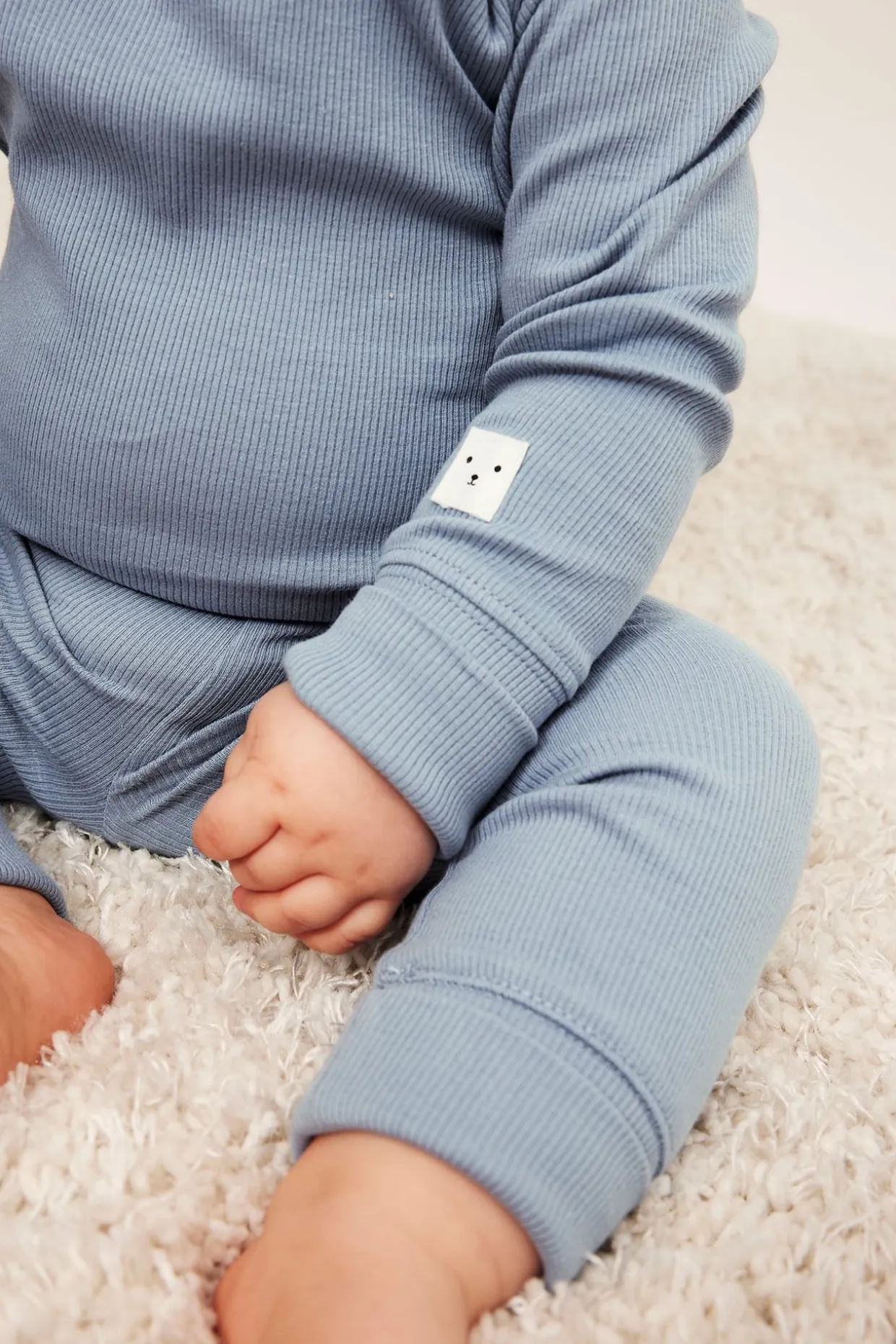 Pidennettävissä oleva ribattu body | Sininen | Vauvat | Kappahl