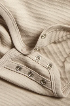 Pidennettävissä oleva ribattu body | Beige | Vauvat | Kappahl